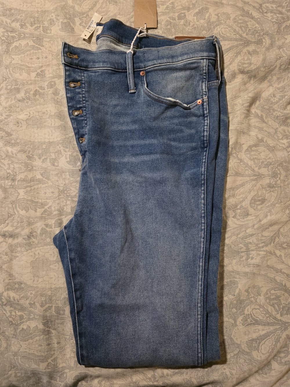 Madewell Medium Blue High-Rise Button-Fly Cropped Jeans - Picture 3 of 10